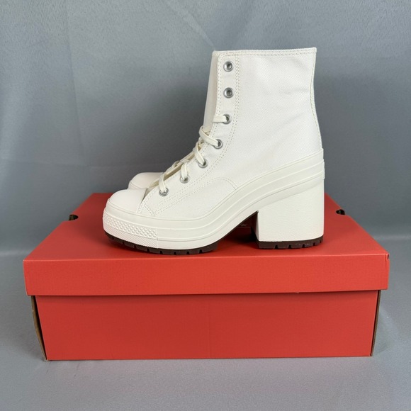 Converse Chuck 70 De Luxe Heel Shoe Women 9.5 White Chunky Platform A05348C New - Picture 1 of 10